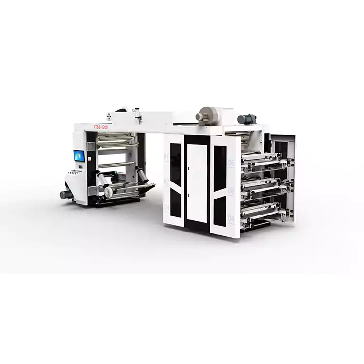 မြန်နှုန်းမြင့် Flexographic Printer မျိုးစုံ အရောင်စုံ ပလပ်စတစ်အိတ် Stack Type ပုံနှိပ်စက်